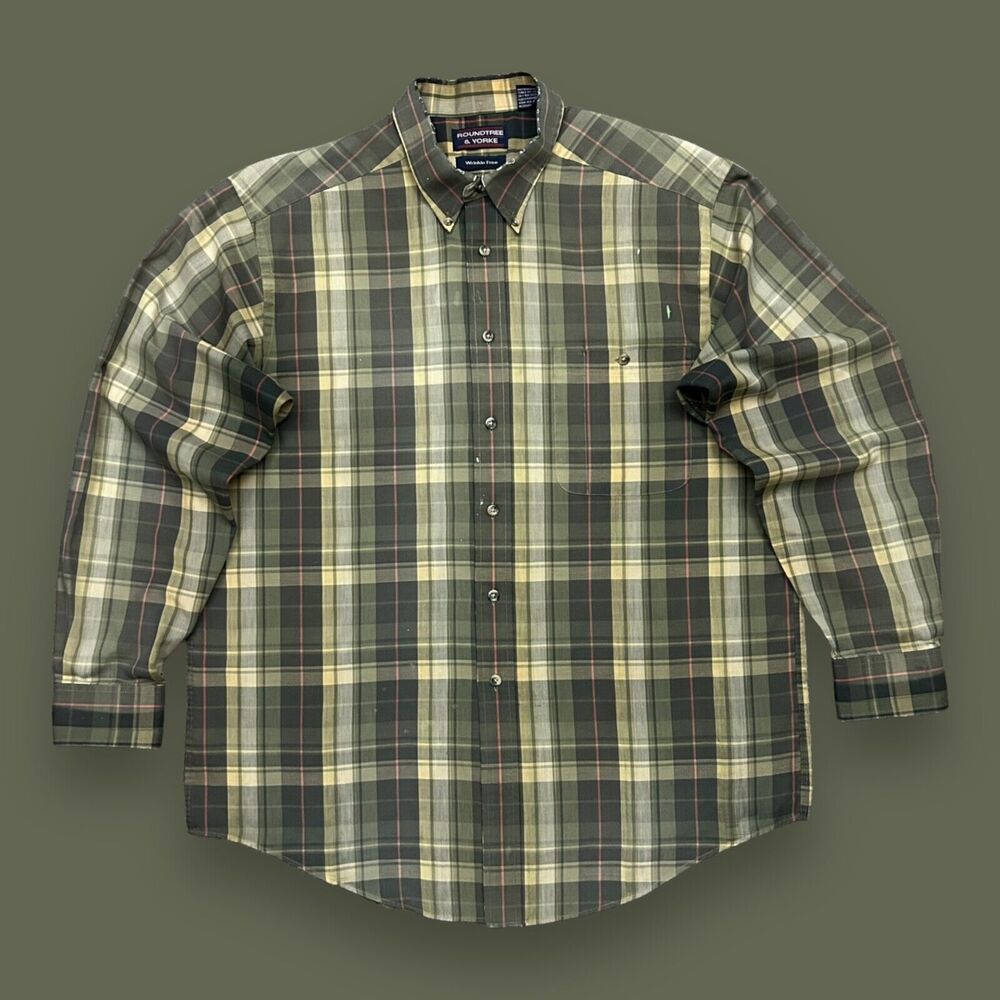 Vintage Thrashed Shirt Plaid Button Down Long Sleeve Flannel 80s 90s